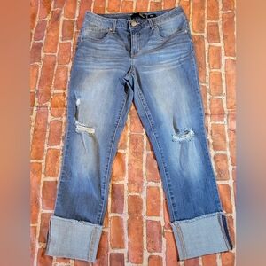 1822 Denim Taylor Jeans Deep Cuff Distressed Women’s size 10